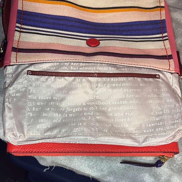 Kate Spade Stripe Crossbody Bag w/ Storybook Lining EUC - Picture 10 of 14